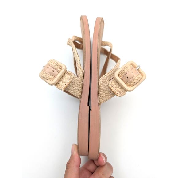 Splendid Sutton Faux Raffia Strap Thong Sandals Women's Tan Size US7M EU38 - Picture 9 of 12